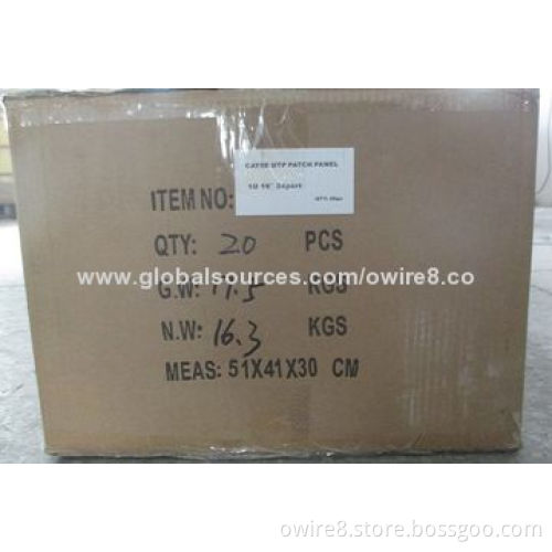 19 Inches RJ45 Network Cat5e Patch Panels, 150V Voltage Rating